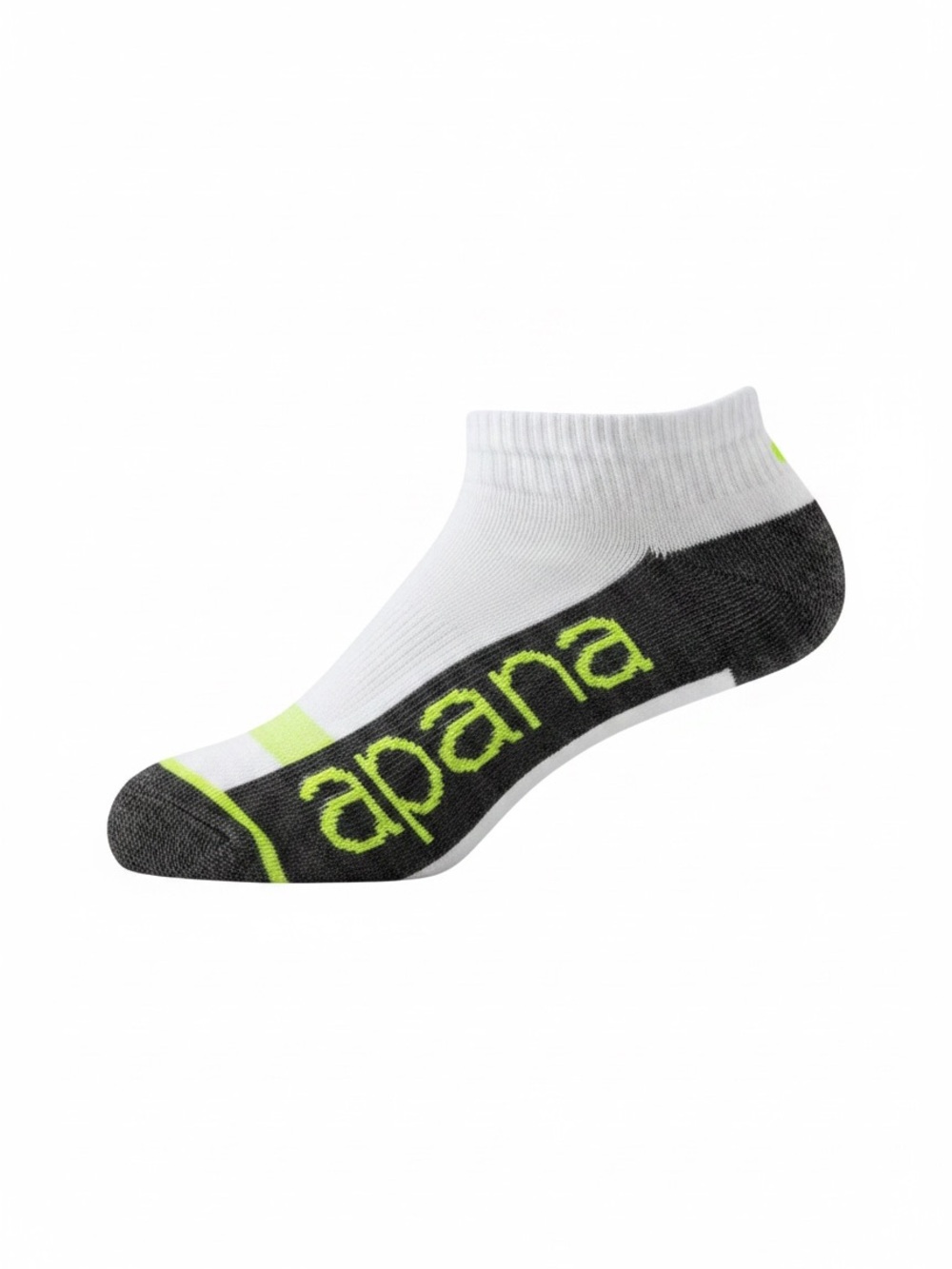Apana Low-Cut Athletic Sock with Neon Lime Logo Set NWT
